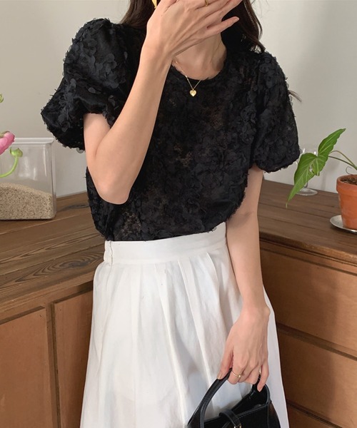 Футболка с цветочным жаккардовым принтом, круглым вырезом и пышными рукавами Lace Ladies, черный
Футболка с цветочным жаккардовым принтом, круглым вырезом и пышными рукавами Lace Ladies, черный