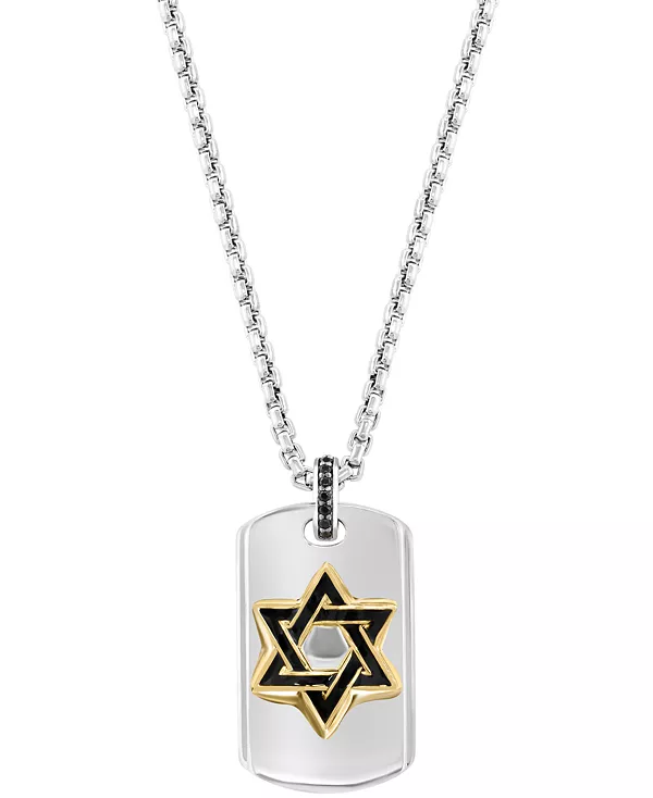 Мужское ожерелье Effy с черной шпинелью в виде Звезды Давида, 22 дюйма (1/10 карата), стерлинговое серебро с позолотой Effy Collection, silver
Мужское ожерелье Effy с черной шпинелью в виде Звезды Давида, 22 дюйма (1/10 карата), стерлинговое серебро с позолотой Effy Collection, silver