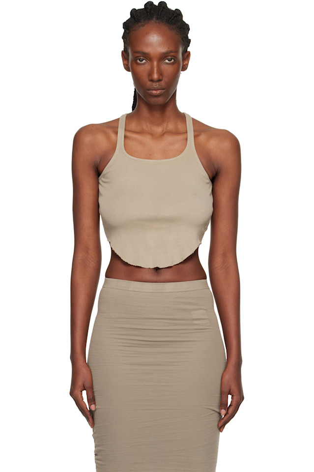 Rick Owens Drkshdw Бежевая майка-борцовка в рубчик
Rick Owens Drkshdw Бежевая майка-борцовка в рубчик