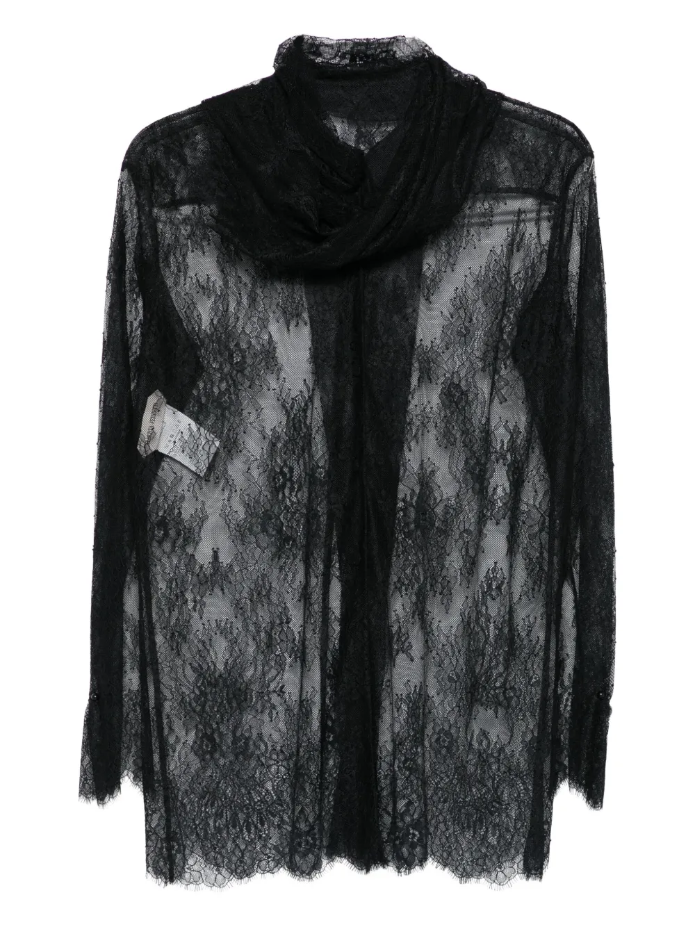 Кружевная рубашка с высоким воротом Alberta Ferretti, черный
Кружевная рубашка с высоким воротом Alberta Ferretti, черный