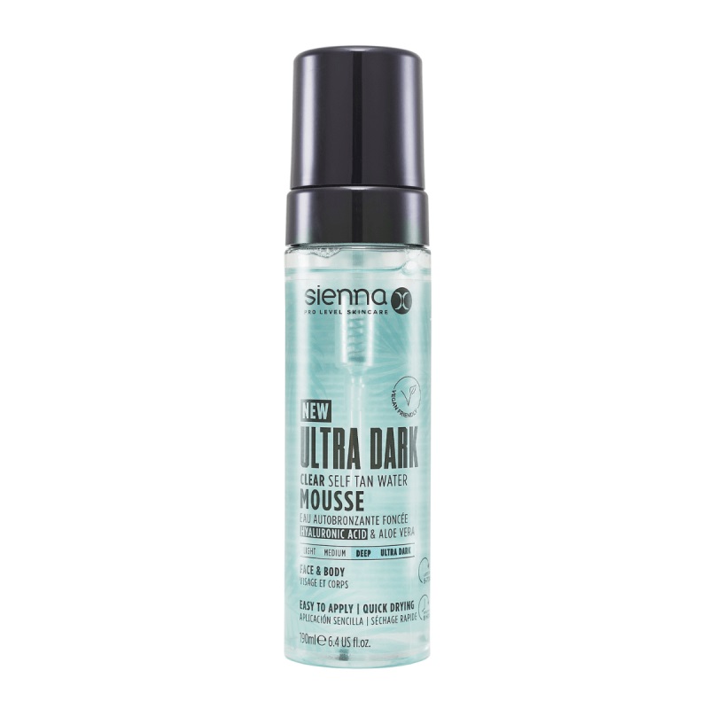 Прозрачная пена-автозагар для темного загара с гиалуроновой кислотой ultra dark clear self tan water mousse Sienna-X, 190 мл
Прозрачная пена-автозагар для темного загара с гиалуроновой кислотой ultra dark clear self tan water mousse Sienna-X, 190 мл
