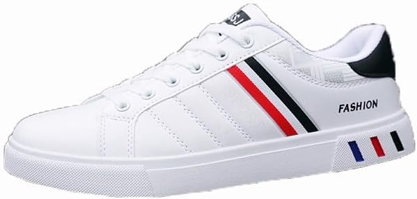 Мужские модные полосатые кроссовки для скейтборда, круглый носок, шнуровка, верх из искусственных материалов с подкладкой и резиновой подошвой, комфорт во все сезоны Hoalox, белый/черный
Мужские модные полосатые кроссовки для скейтборда, круглый носок, шнуровка, верх из искусственных материалов с подкладкой и резиновой подошвой, комфорт во все сезоны Hoalox, белый/черный