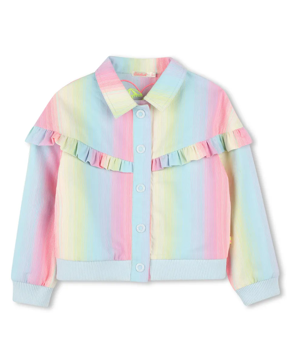 Жакет для девочки с рюшами и воротником рубашки Billieblush, многоцветный
Жакет для девочки с рюшами и воротником рубашки Billieblush, многоцветный