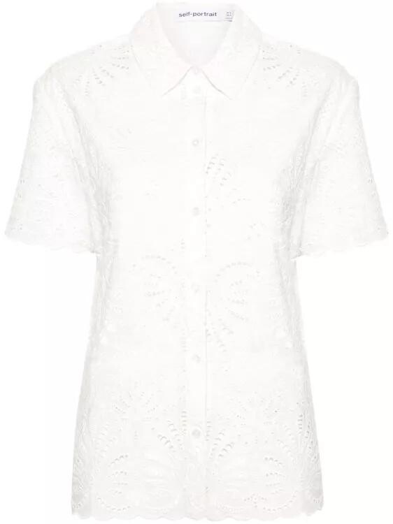 Рубашка из хлопка broderie anglaise Self Portrait, белый
Рубашка из хлопка broderie anglaise Self Portrait, белый