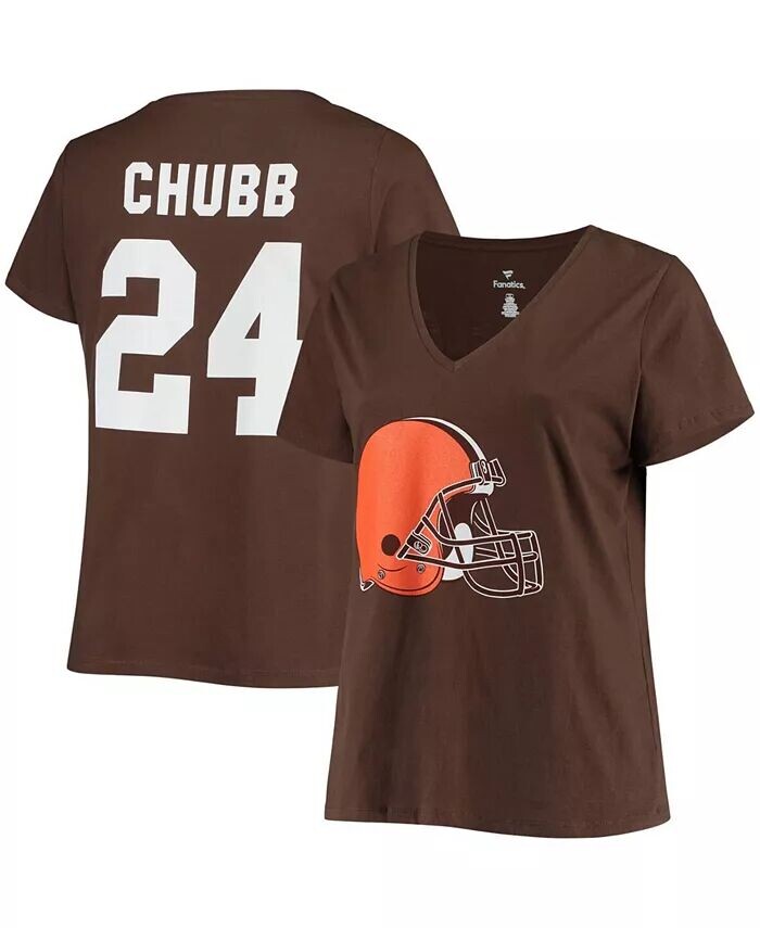 Женская футболка больших размеров Nick Chubb Brown Cleveland Browns с v-образным вырезом и номером имени Fanatics
Женская футболка больших размеров Nick Chubb Brown Cleveland Browns с v-образным вырезом и номером имени Fanatics