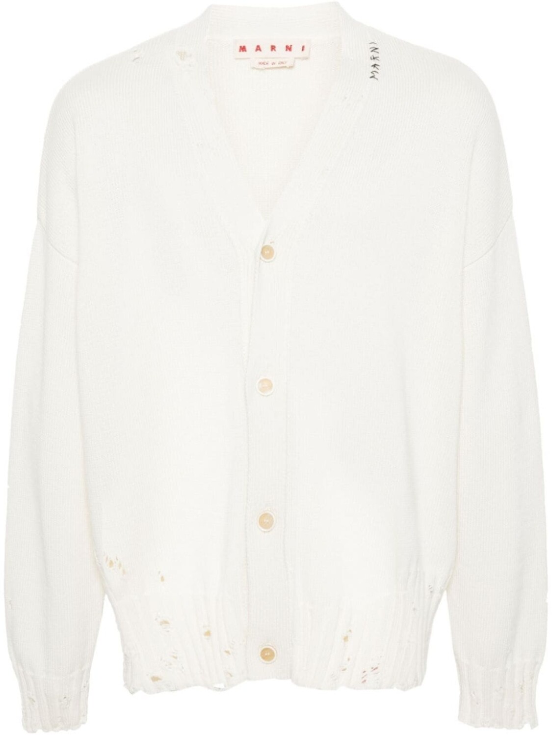 Marni хлопковый кардиган с V-образным вырезом, белый
Marni хлопковый кардиган с V-образным вырезом, белый
