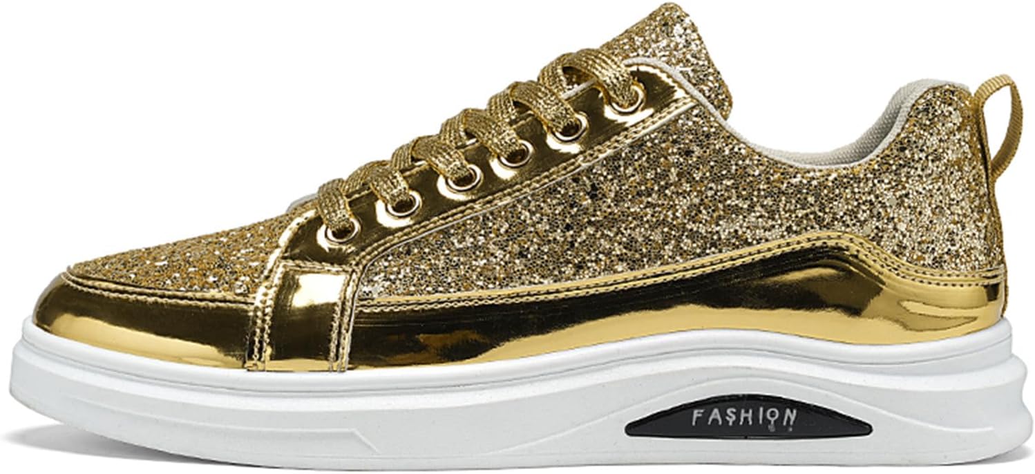 Мужские модные кроссовки с блестками, сверкающие теннисные туфли с пайетками, низкие повседневные скейтбордические кроссовки Spwagym, золотой
Мужские модные кроссовки с блестками, сверкающие теннисные туфли с пайетками, низкие повседневные скейтбордические кроссовки Spwagym, золотой