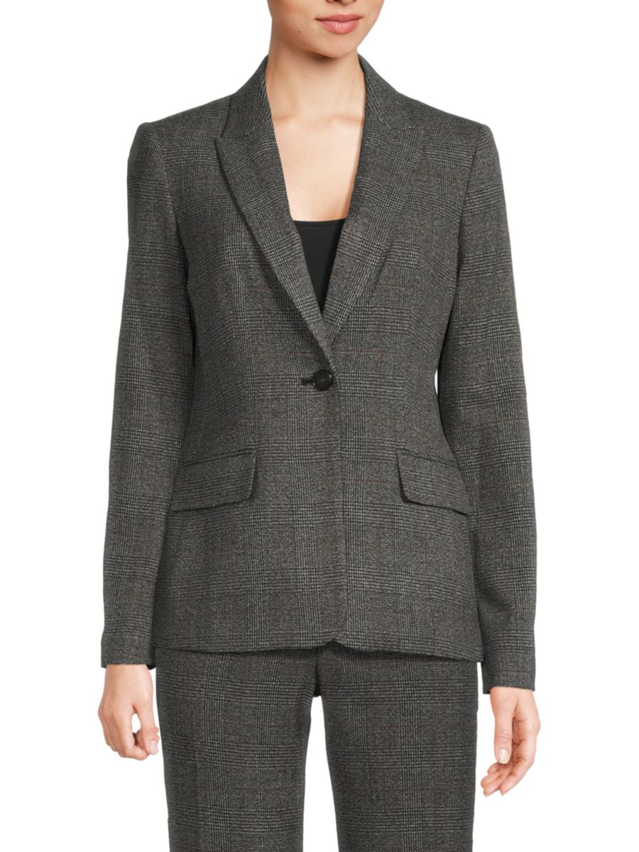 Блейзер в клетку Глен с заостренными лацканами Calvin Klein, черный
Блейзер в клетку Глен с заостренными лацканами Calvin Klein, черный