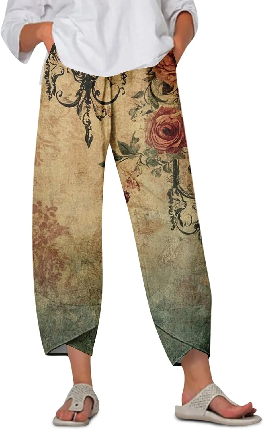 Женские брюки с широкими штанинами Relaxed Fit, эластичным поясом и цветочным принтом HYYGOCCTV
Женские брюки с широкими штанинами Relaxed Fit, эластичным поясом и цветочным принтом HYYGOCCTV