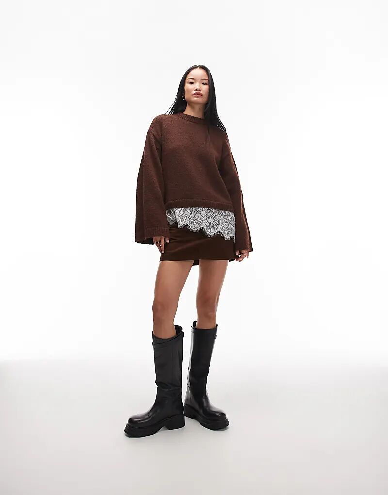 Вязаный пушистый джемпер ASOS DESIGN с широкими рукавами и кружевным краем коричневого цвета
Вязаный пушистый джемпер ASOS DESIGN с широкими рукавами и кружевным краем коричневого цвета