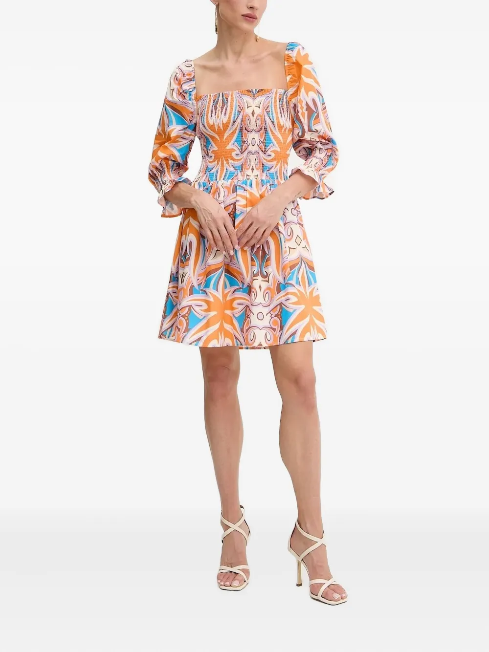 Мини-платье с квадратным вырезом и сборками Silvian Heach, оранжевый
Мини-платье с квадратным вырезом и сборками Silvian Heach, оранжевый