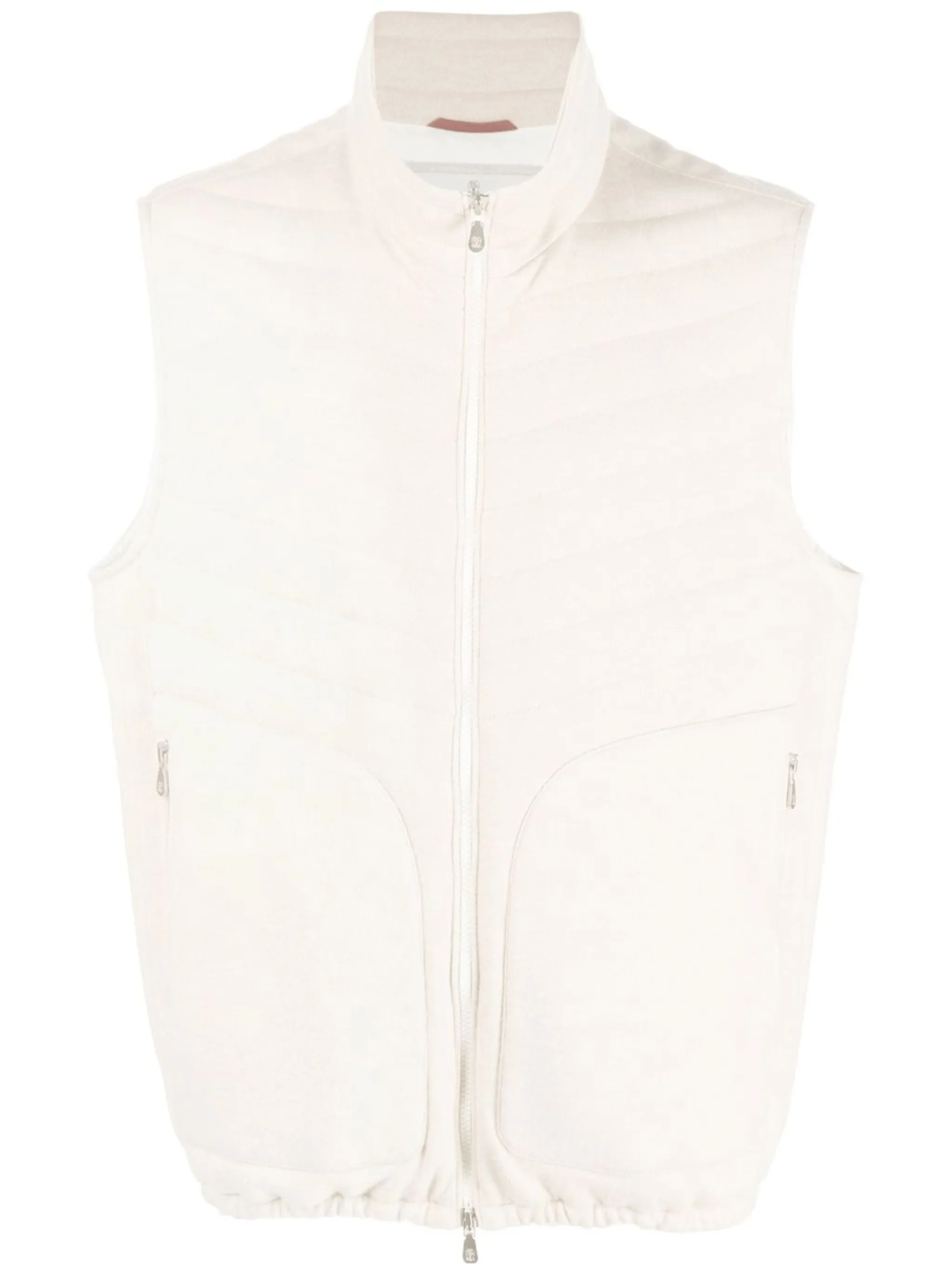 Дутый жилет на молнии Brunello Cucinelli, нейтральный
Дутый жилет на молнии Brunello Cucinelli, нейтральный