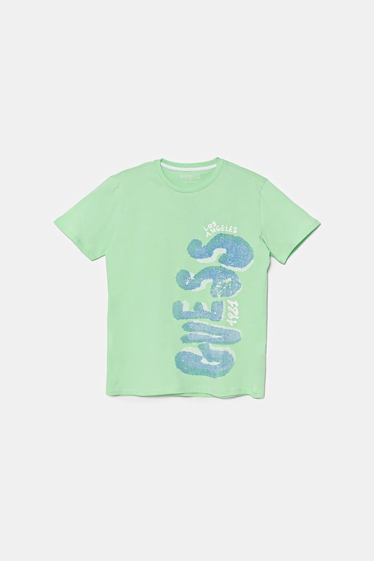 Детская хлопковая футболка Guess, зеленый
Детская хлопковая футболка Guess, зеленый