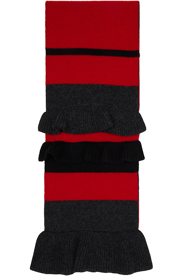 Simone Rocha Вязаный шарф с графическим логотипом и оборками красного и серого цвета
Simone Rocha Вязаный шарф с графическим логотипом и оборками красного и серого цвета