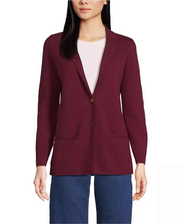 Женский тонкий кардиган-блейзер на пуговицах из хлопка Lands' End, красный
Женский тонкий кардиган-блейзер на пуговицах из хлопка Lands' End, красный