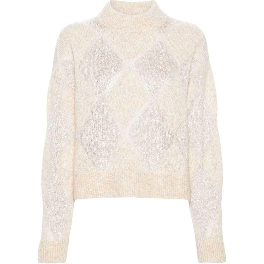 Блестящий свитер с пайетками и высоким воротником Brunello Cucinelli, бежевый
Блестящий свитер с пайетками и высоким воротником Brunello Cucinelli, бежевый