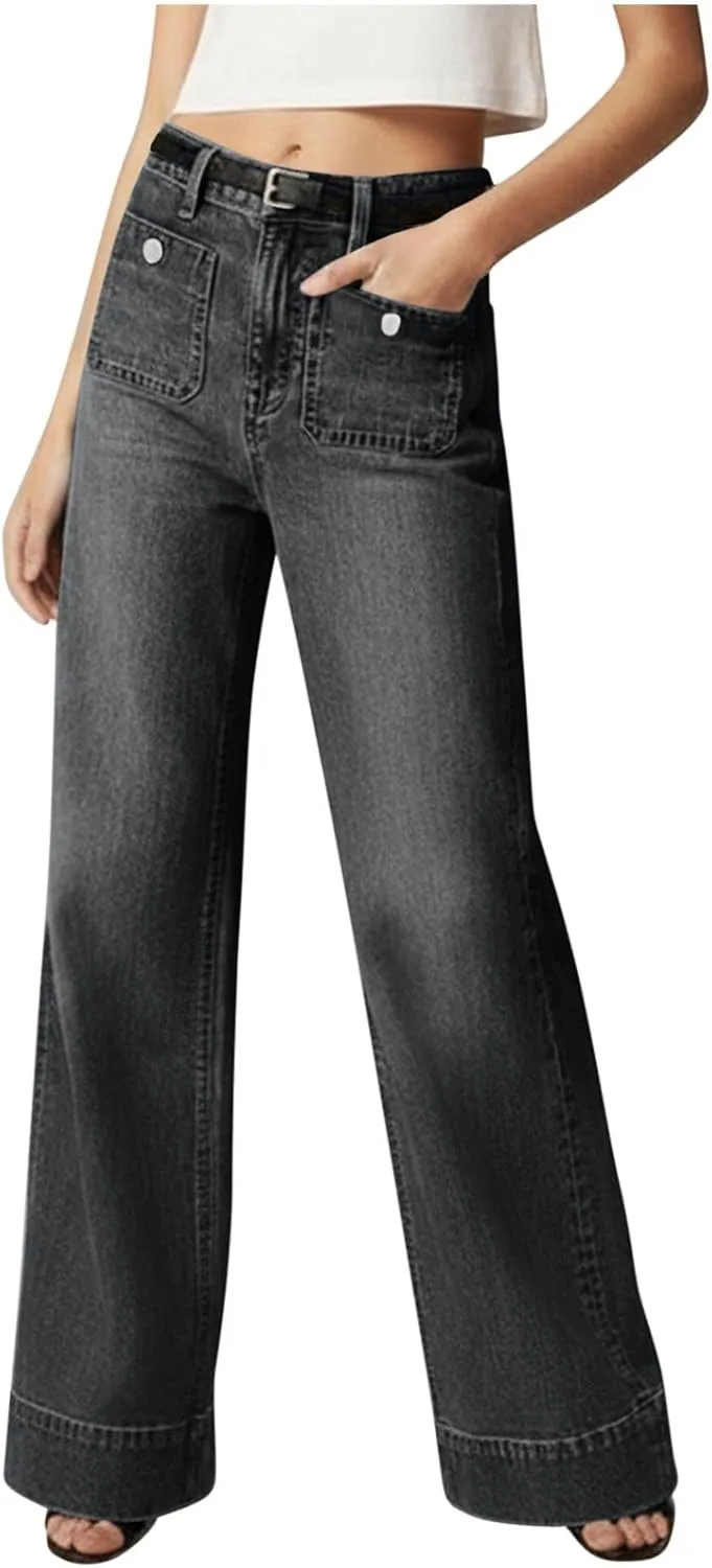 Женские джинсы Wide Leg Casual High Waisted Stretch Denim с карманами
Женские джинсы Wide Leg Casual High Waisted Stretch Denim с карманами