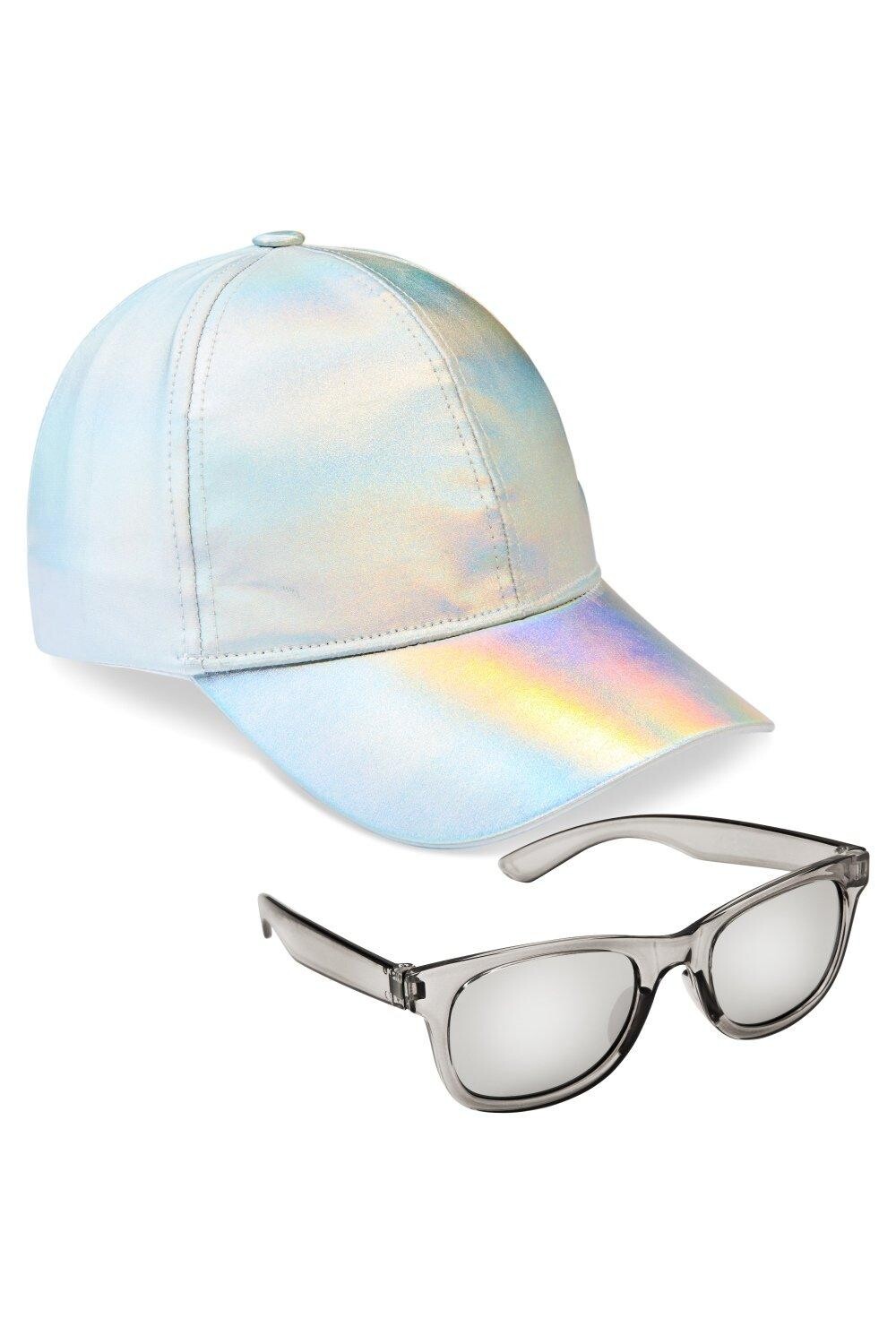 Блестящая радужная кепка и комплект солнцезащитных очков CityComfort, мультиколор
Блестящая радужная кепка и комплект солнцезащитных очков CityComfort, мультиколор