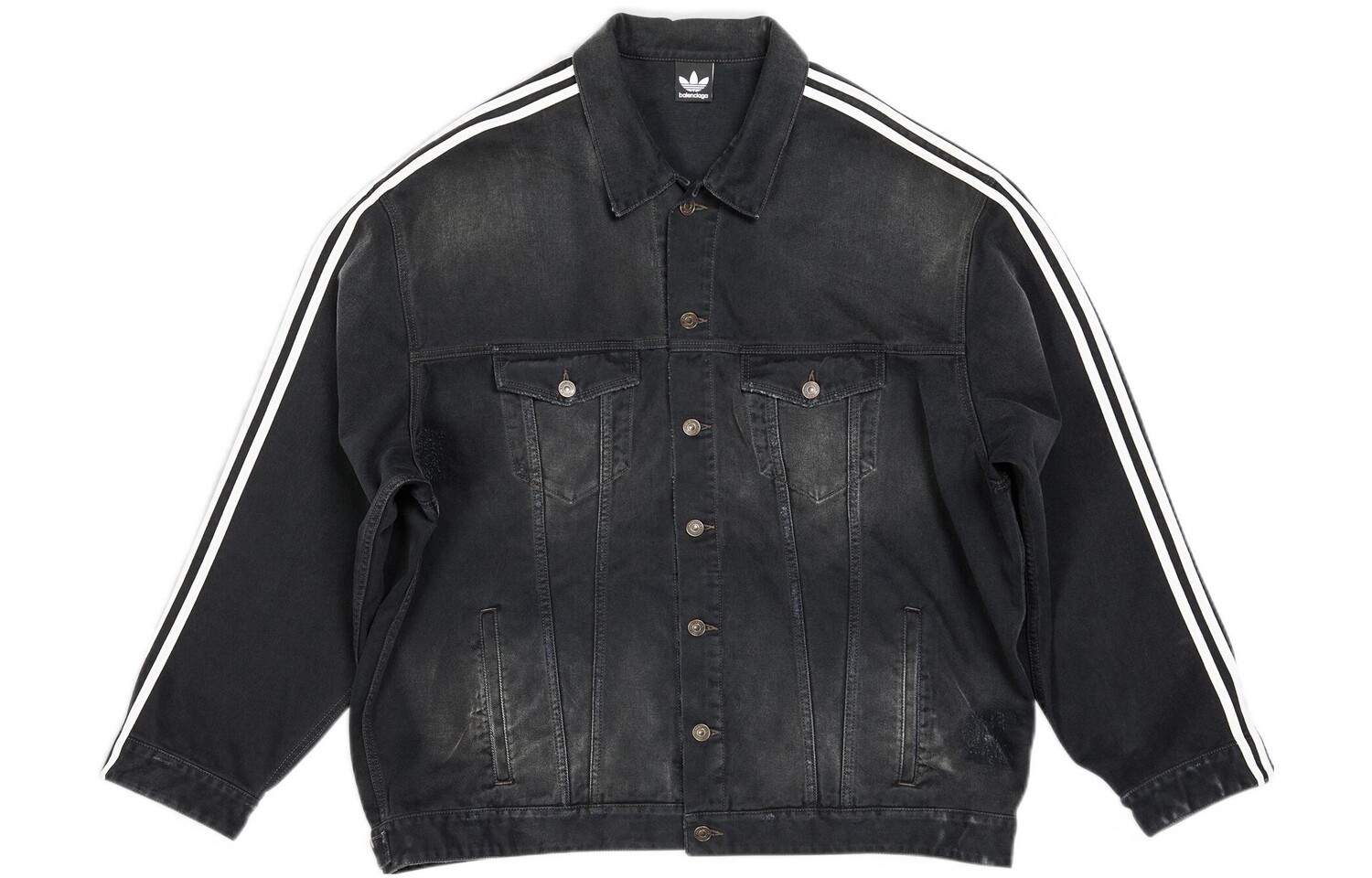 Джинсовая куртка унисекс Balenciaga X Adidas, черный 
Джинсовая куртка унисекс Balenciaga X Adidas, черный