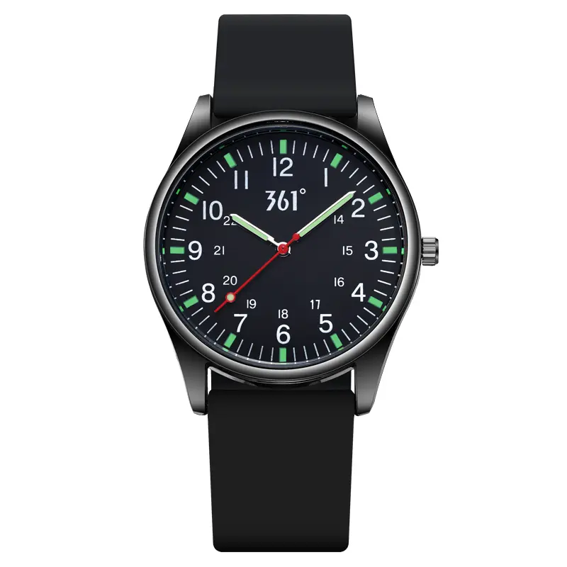 361° Часы с кварцевым механизмом и силиконовым ремешком, унисекс, черный циферблат
361° Часы с кварцевым механизмом и силиконовым ремешком, унисекс, черный циферблат