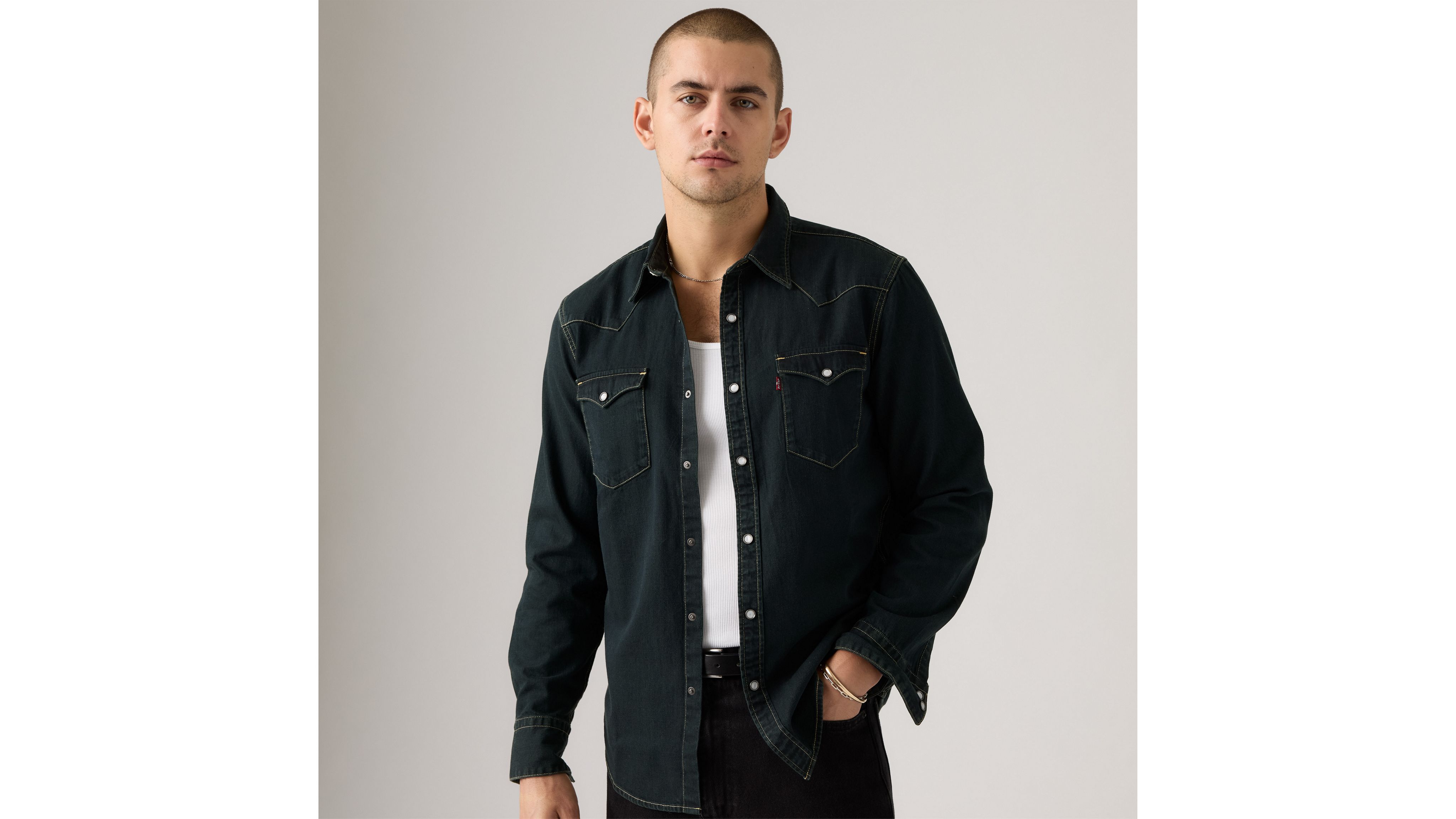 Джинсовая рубашка в стиле вестерн от Barstow Levi's, Beautiful Ash Washed Black - Black
Джинсовая рубашка в стиле вестерн от Barstow Levi's, Beautiful Ash Washed Black - Black