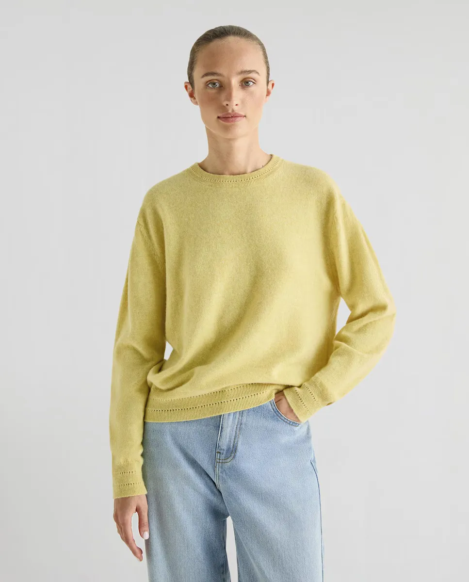 Женский шерстяной свитер с круглым вырезом Scalpers, жёлтый
Женский шерстяной свитер с круглым вырезом Scalpers, жёлтый