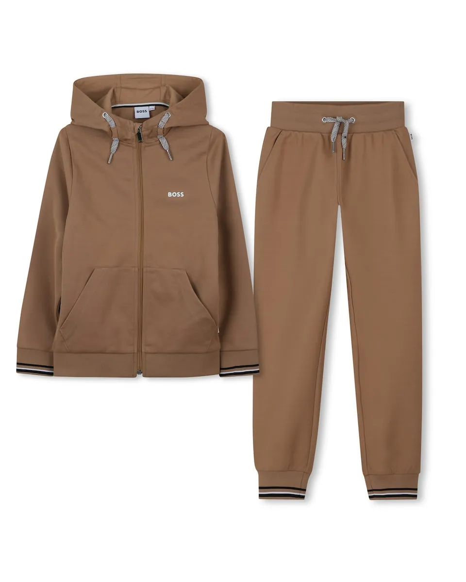 Детский спортивный костюм с капюшоном и молнией, однотонный BOSS Kidswear, светло-коричневый
Детский спортивный костюм с капюшоном и молнией, однотонный BOSS Kidswear, светло-коричневый