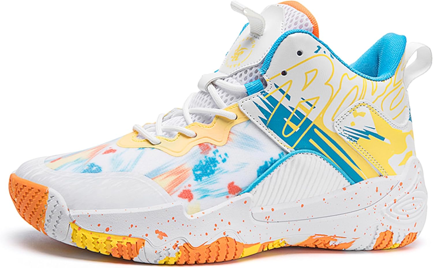 Мужские баскетбольные кроссовки на высокой подошве с противоскользящей и износостойкой подошвой, кроссовки для бега с граффити-дизайном, модная спортивная обувь Bemygreenbag, желтый
Мужские баскетбольные кроссовки на высокой подошве с противоскользящей и износостойкой подошвой, кроссовки для бега с граффити-дизайном, модная спортивная обувь Bemygreenbag, желтый
