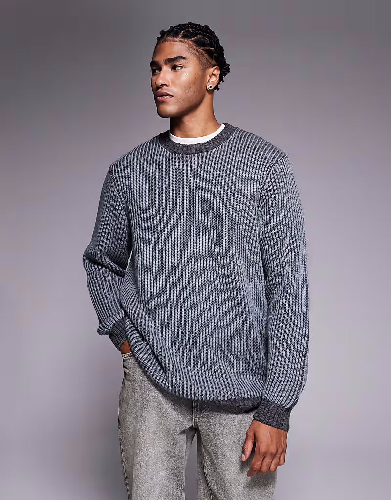 Свободный трикотажный джемпер с круглым вырезом серого цвета Asos Design
Свободный трикотажный джемпер с круглым вырезом серого цвета Asos Design