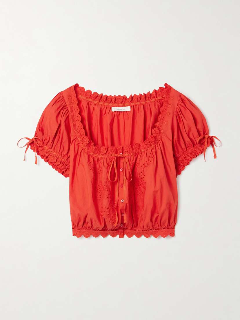 Топ Nera Broderie Anglaise из вуали из органического хлопка Dôen, красный
Топ Nera Broderie Anglaise из вуали из органического хлопка Dôen, красный