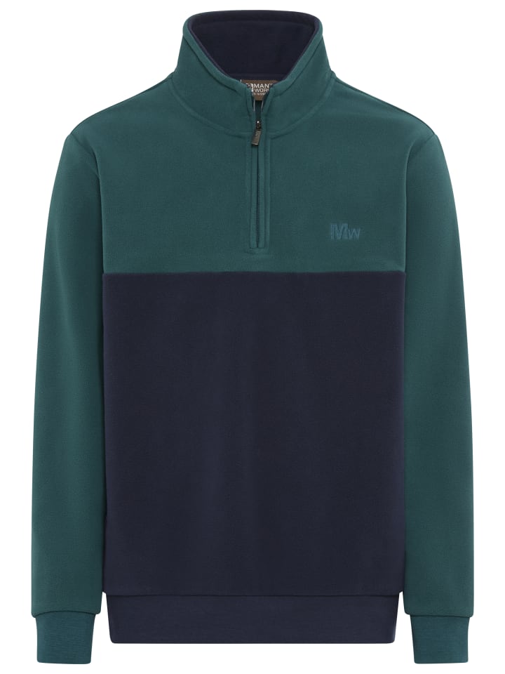 Man's World Флисовый пуловер темно-зеленого цвета
Man's World Флисовый пуловер темно-зеленого цвета