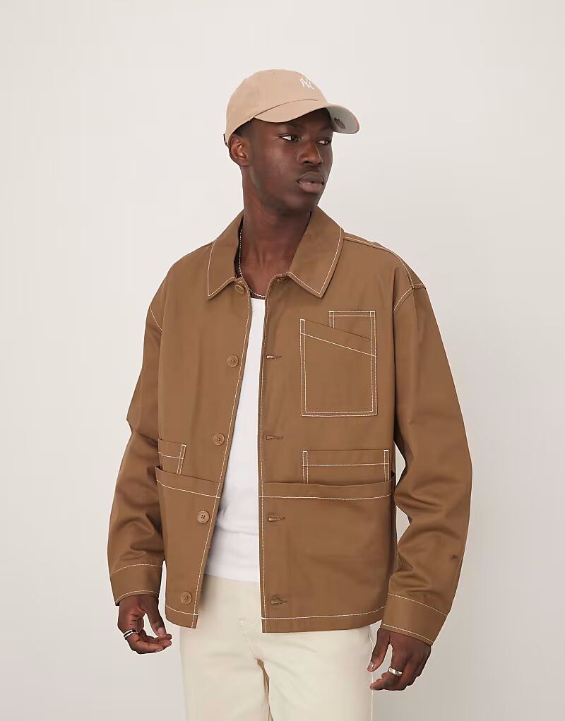 Свободная куртка свободного кроя ASOS DESIGN с контрастной строчкой бежевого цвета, Бежевый, Свободная куртка свободного кроя ASOS DESIGN с контрастной строчкой бежевого цвета
Свободная куртка свободного кроя ASOS DESIGN с контрастной строчкой бежевого цвета, Бежевый, Свободная куртка свободного кроя ASOS DESIGN с контрастной строчкой бежевого цвета