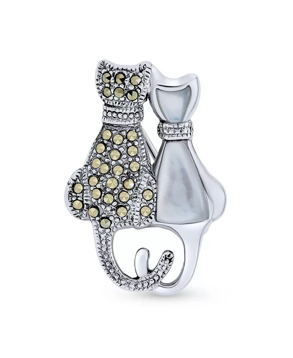 Брошь-Булавка в виде кошки с черным и белым марказитом, стерлинговое серебро, жемчуг и оникс Bling Jewelry, white
Брошь-Булавка в виде кошки с черным и белым марказитом, стерлинговое серебро, жемчуг и оникс Bling Jewelry, white