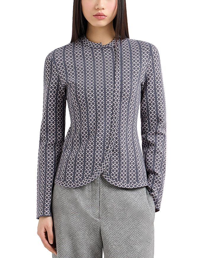 Джерси-джемпер без воротника с жаккардовым геометрическим узором Emporio Armani, мультиколор
Джерси-джемпер без воротника с жаккардовым геометрическим узором Emporio Armani, мультиколор