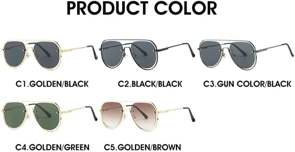 Солнцезащитные очки UV400 с металлическими двойными перемычками в стиле панк, для женщин и мужчин, для бега и занятий спортом на открытом воздухе UYPTK, Gold Green
Солнцезащитные очки UV400 с металлическими двойными перемычками в стиле панк, для женщин и мужчин, для бега и занятий спортом на открытом воздухе UYPTK, Gold Green