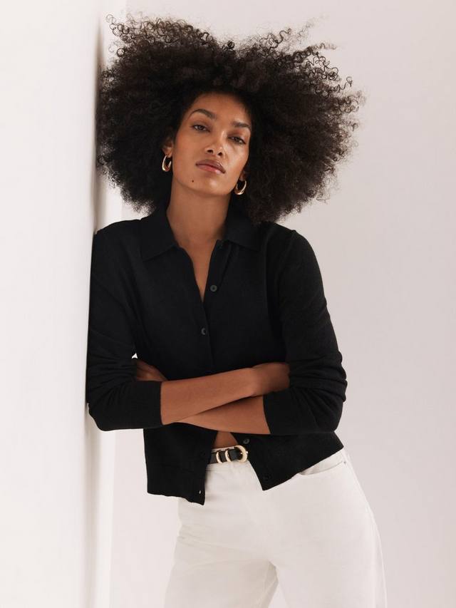 Кардиган с воротником на пуговицах Mint Velvet, Black
Кардиган с воротником на пуговицах Mint Velvet, Black