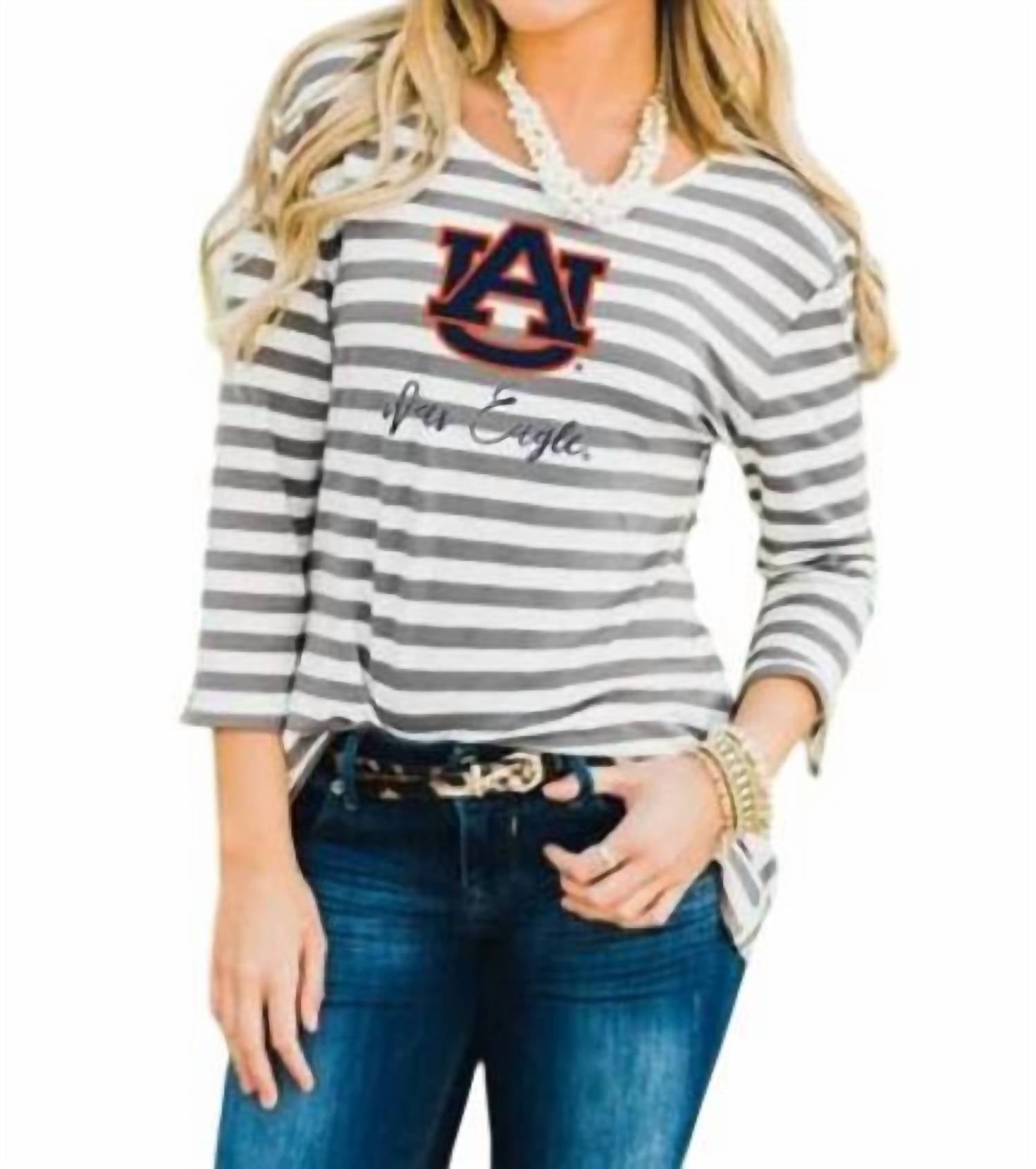 Топ Auburn University Stay A While в белом/сером цвете Gameday Couture 
Топ Auburn University Stay A While в белом/сером цвете Gameday Couture