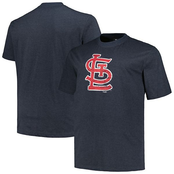 Мужская футболка big & tall heather navy st louis cardinals с потертым логотипом Profile
Мужская футболка big & tall heather navy st louis cardinals с потертым логотипом Profile