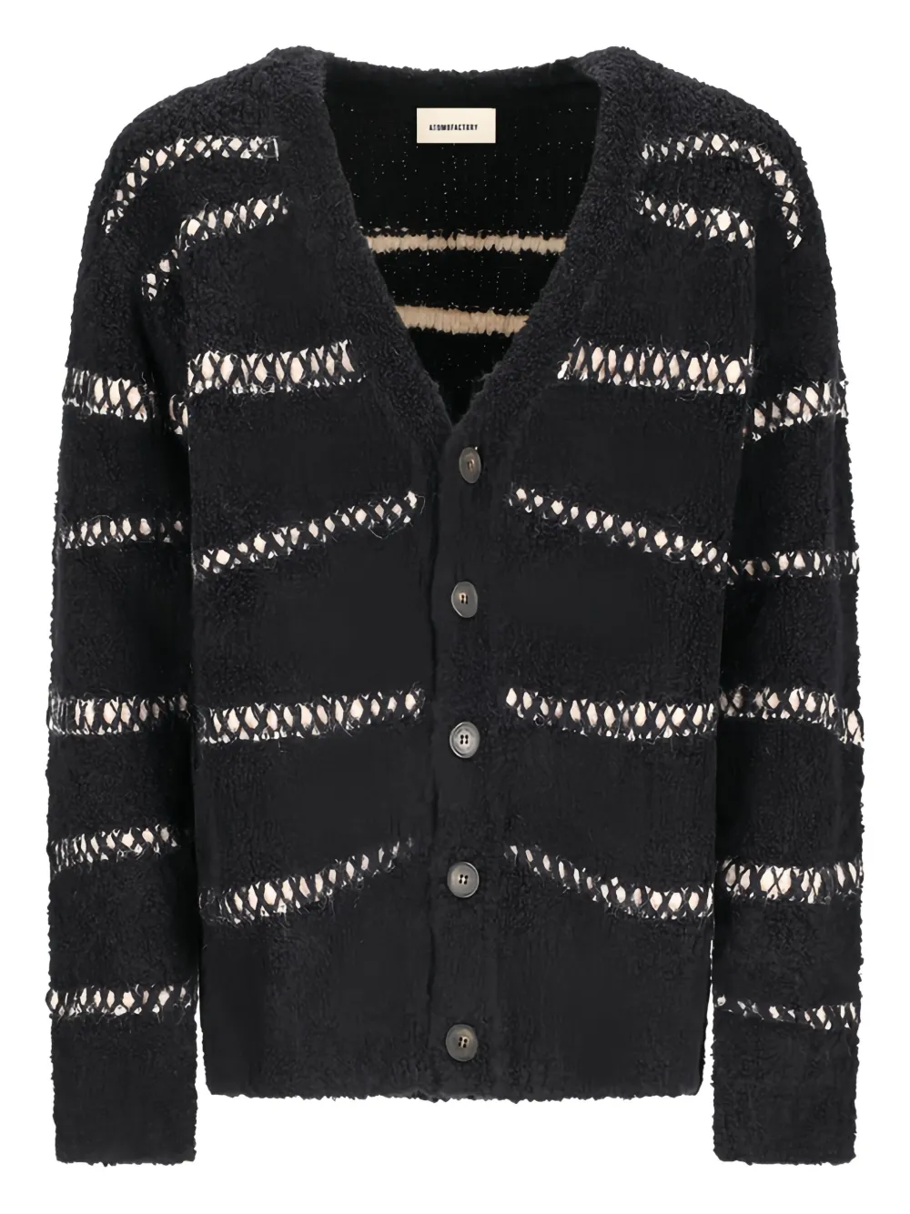Кардиган в полоску из букле atomo factory, черный 
Кардиган в полоску из букле atomo factory, черный