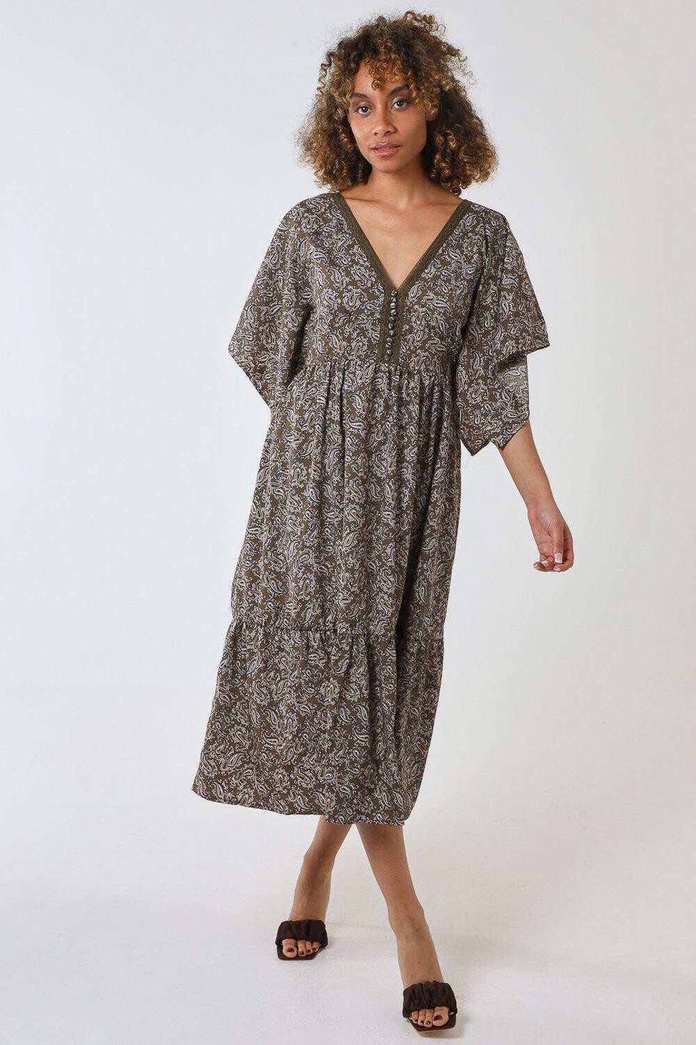 Платье-кимоно с рукавами и бюстом крючком Blue Vanilla, хаки
Платье-кимоно с рукавами и бюстом крючком Blue Vanilla, хаки