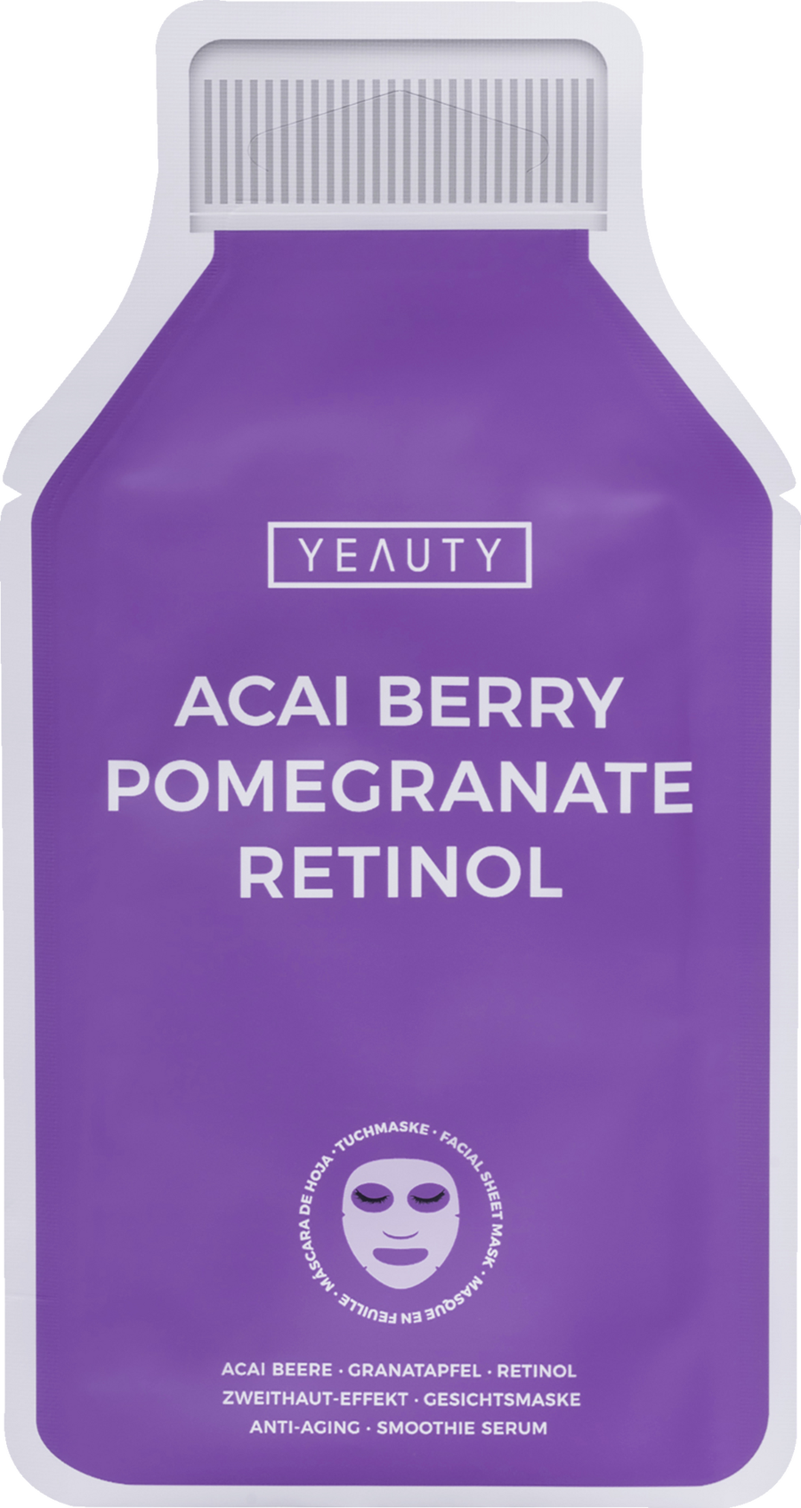 Маска для лица YEAUTY Tuchmaske Acai Beere, Granatapfel & Retinol
Маска для лица YEAUTY Tuchmaske Acai Beere, Granatapfel & Retinol