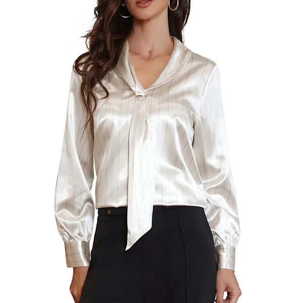 Блуза женская satin в полоску с длинным рукавом и завязкой на шее Inspire Chic
Блуза женская satin в полоску с длинным рукавом и завязкой на шее Inspire Chic