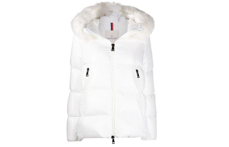 Пуховик женский белый Moncler 
Пуховик женский белый Moncler