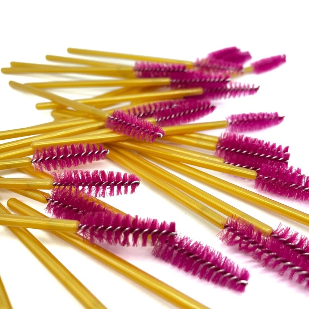 ForMe, Кисть для ресниц, нейлон, золотая ручка, малиновая щетина (упаковка 50 шт.)
ForMe, Кисть для ресниц, нейлон, золотая ручка, малиновая щетина (упаковка 50 шт.)