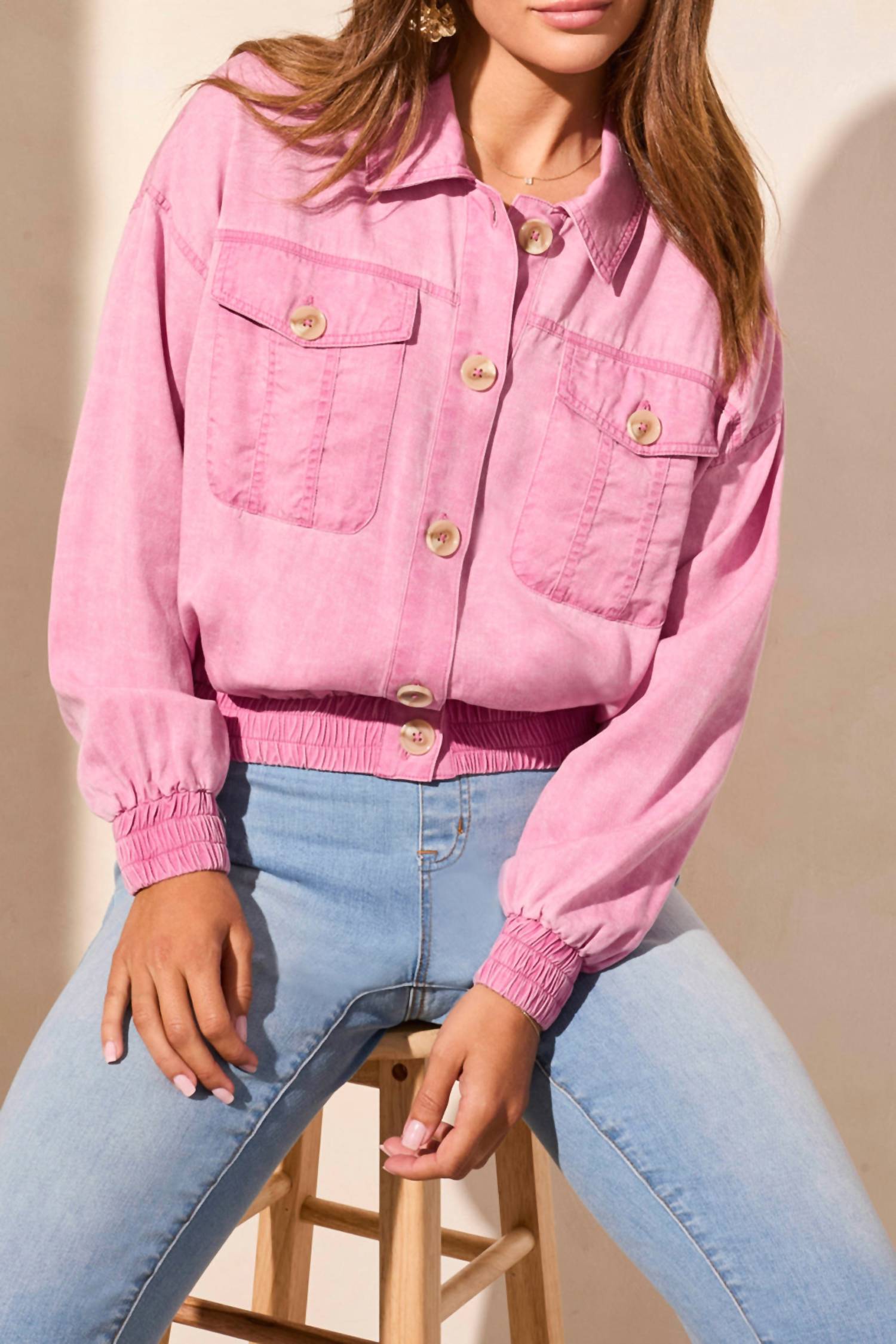 Повседневная куртка с эластичным поясом розового цвета Tribal, розовый
Повседневная куртка с эластичным поясом розового цвета Tribal, розовый