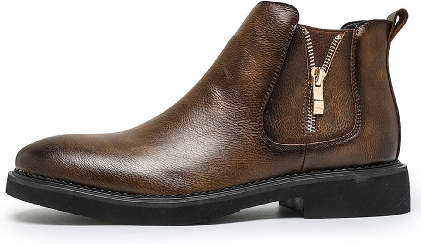 Мужские повседневные ботинки Chelsea из натуральной кожи, противоскользящие, легкие и удобные, с боковой молнией, круглым носком, на щиколотку, модные, для бизнеса и работы Ksedt, коричневый
Мужские повседневные ботинки Chelsea из натуральной кожи, противоскользящие, легкие и удобные, с боковой молнией, круглым носком, на щиколотку, модные, для бизнеса и работы Ksedt, коричневый