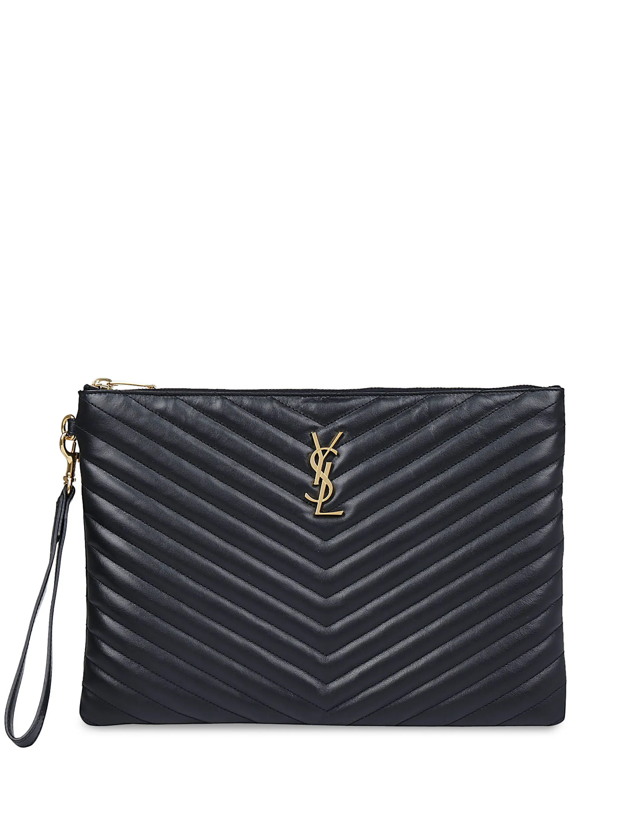 Стеганый клатч с монограммой Saint Laurent, черный
Стеганый клатч с монограммой Saint Laurent, черный