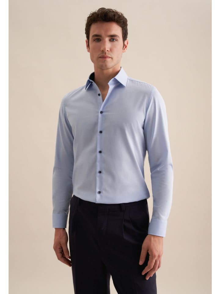 Рубашка делового кроя светло-голубого цвета Seidensticker
Рубашка делового кроя светло-голубого цвета Seidensticker