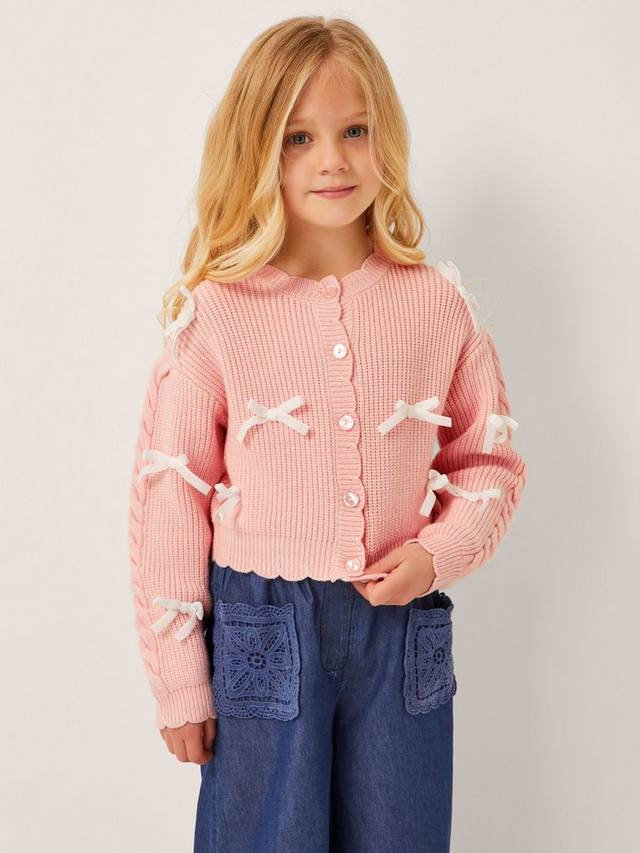 Детский кардиган с длинными рукавами и фигурным бантом Monsoon, Pink
Детский кардиган с длинными рукавами и фигурным бантом Monsoon, Pink
