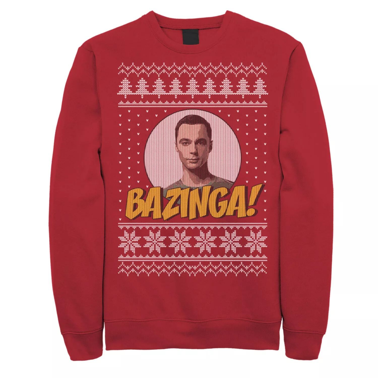 Мужской свитшот с праздничным узором Bazinga The Big Bang Theory Licensed Character 
Мужской свитшот с праздничным узором Bazinga The Big Bang Theory Licensed Character
